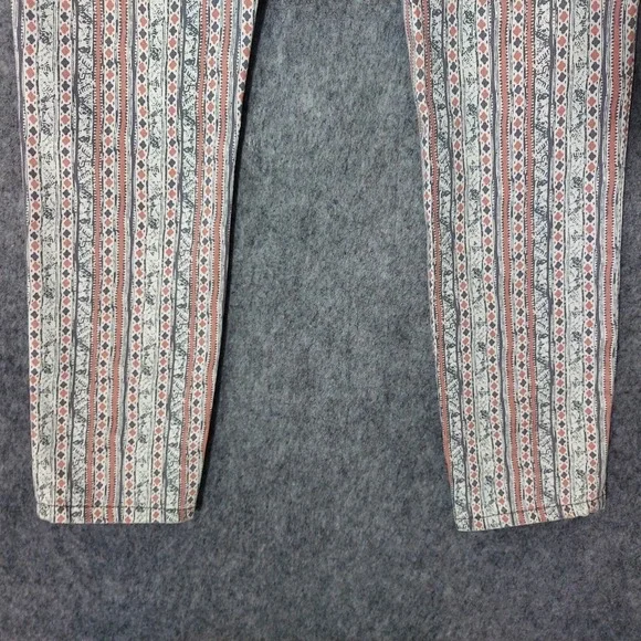 Free People Pants 27 Rotary Geo Striped Ankle Skinny Retro Mod Boho Cottage Core - Picture 14 of 16